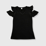 ILTEX Apparel Kids Clothing Black / 1-2 years Cold Shoulder Ruffled Top Kids