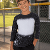 Faux Bleached Raglan Tee - Toddler & Youth - Black