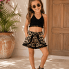 Cheetah Pom Pom Shorts Kids - Black