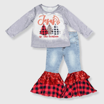 ILTEX Apparel Kids Clothing Christmas Bleached 'Jesus is The Reason' Bell Bottom Outfit