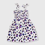 ILTEX Apparel Kids Clothing Girl's Ruched Purple Cheetah Sundress