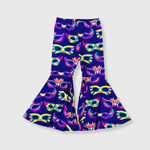 ILTEX Apparel Kids Clothing Mardi Gras Mask Purple Bell Bottoms