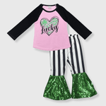 ILTEX Apparel Kids Clothing St. Patricks Pink Lucky Sequin Outfit Kids