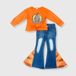 ILTEX Apparel Kids Clothing Thankful Orange Pumpkin Denim Outfit Kids