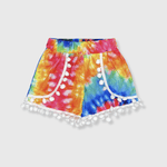 ILTEX Apparel Kids Clothing Tie Dye Pom Pom Shorts Kids