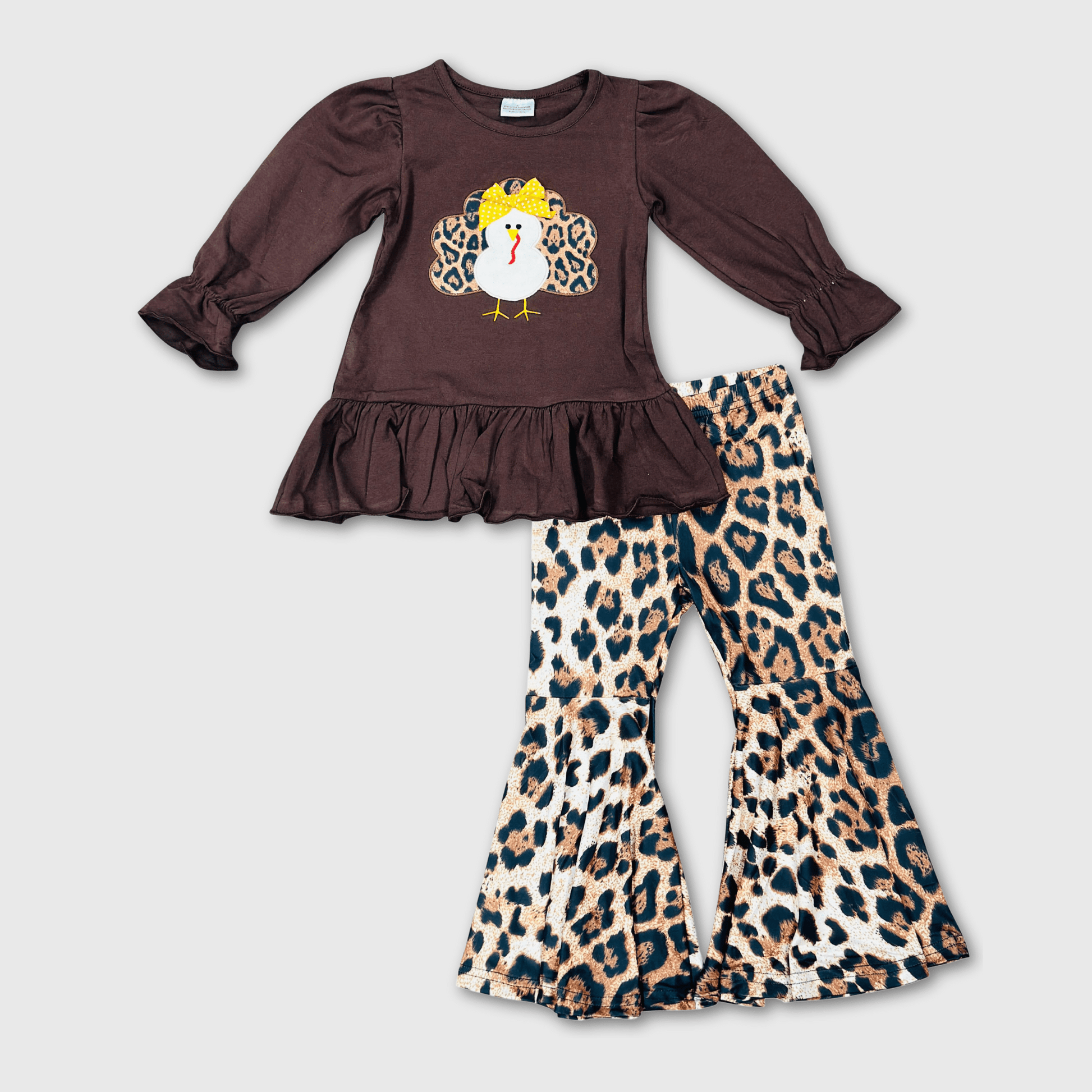 ILTEX Apparel Kids Clothing Turkey Thanksgiving Brown Cheetah Outfit Kids