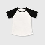 ILTEX Apparel Kids Clothing White/Black / 1-2 years Short Sleeve Blank Raglan Kids