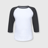 Kids 3/4 Sleeve Raglan Baseball T-Shirt – 25+ Colors - White/Black