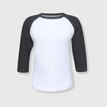 ILTEX Apparel Kids Clothing White/Black / 6 Months Kids Plain Raglan 3/4 T-Shirt - White Body