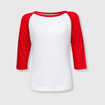 ILTEX Apparel Kids Clothing White/Red / 2T Kids Baseball Polyester Raglan Tee - White Body