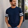 Adult 2 Stripe Jersey T-Shirt - Navy/White