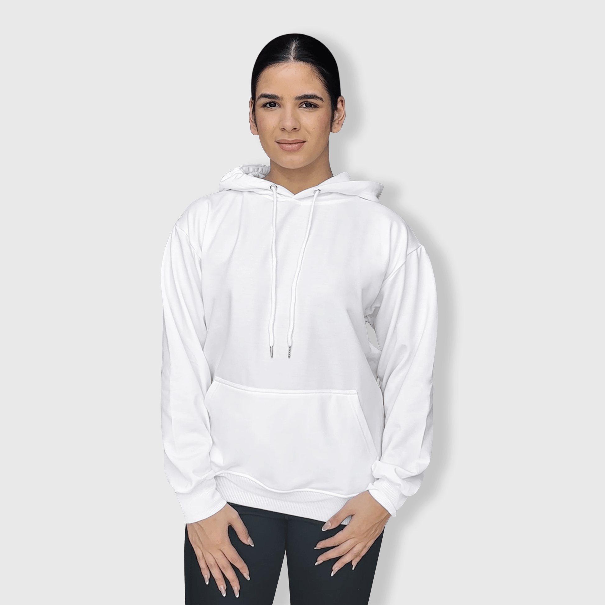 ILTEX Apparel Polyester White Cotton-Feel Heavyweight Hoodie