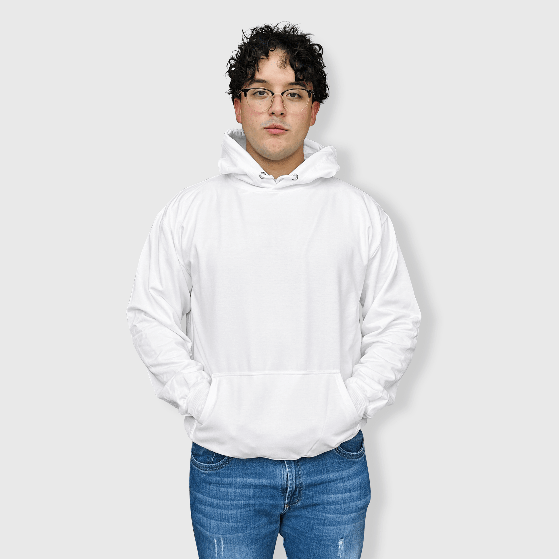 ILTEX Apparel Polyester White Cotton-Feel Heavyweight Hoodie