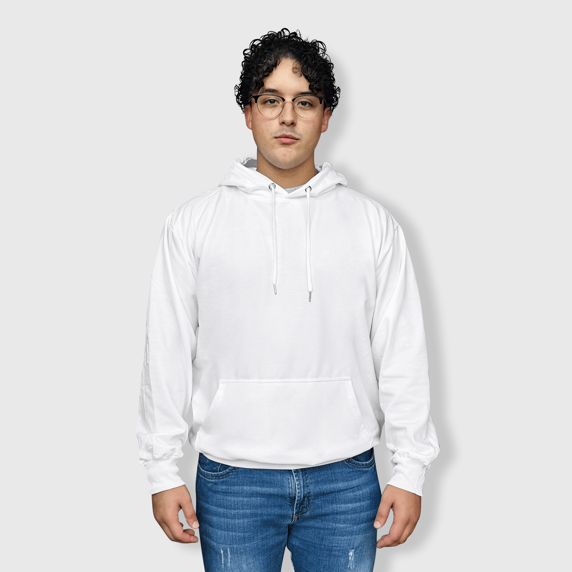 ILTEX Apparel Polyester White Cotton-Feel Heavyweight Hoodie