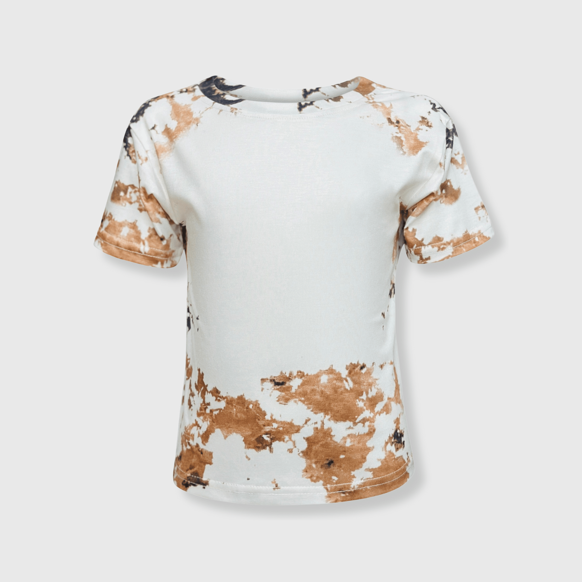 ILTEX Apparel Reverse Cow Light Brown Blank Faux Bleached Kids Top