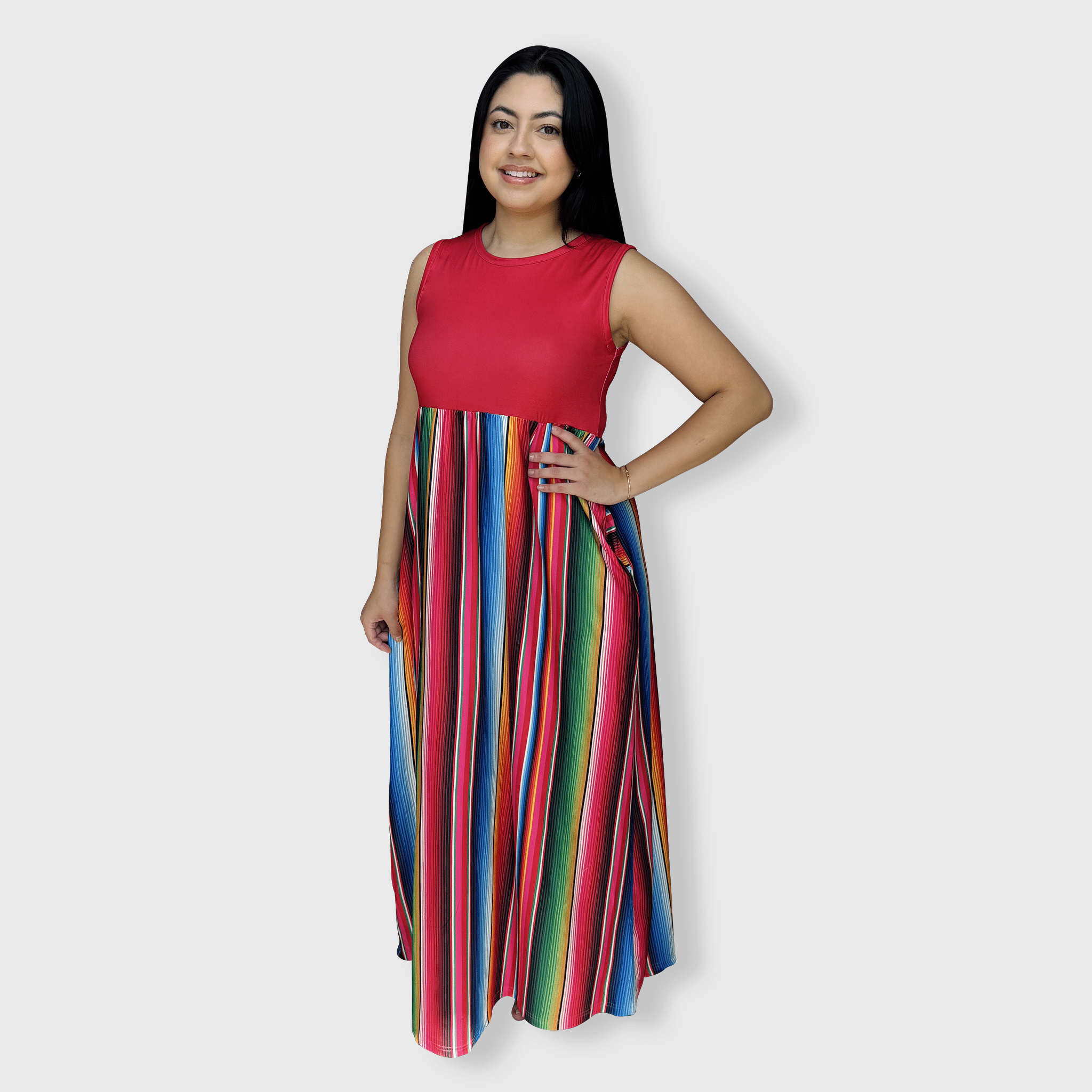 Serape Red Maxi Dress Women | ILTEX Apparel Serape Red Maxi Dress Women | ILTEX Apparel
