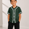 Kids Button-Down Baseball Jersey - Forrest Green/White