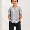 Baseball Button Down Jersey Kids - Gray