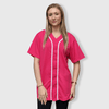 New Colors - Baseball Button Down Jersey Adult - Pink/White