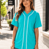 Adult Button-Down Baseball Jersey - Tiffany