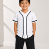 Baseball Button Down Jersey Kids - White/Black
