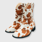 ILTEX Apparel Shoes Cow Print Brown Cowboy Boots - Adult & Kids