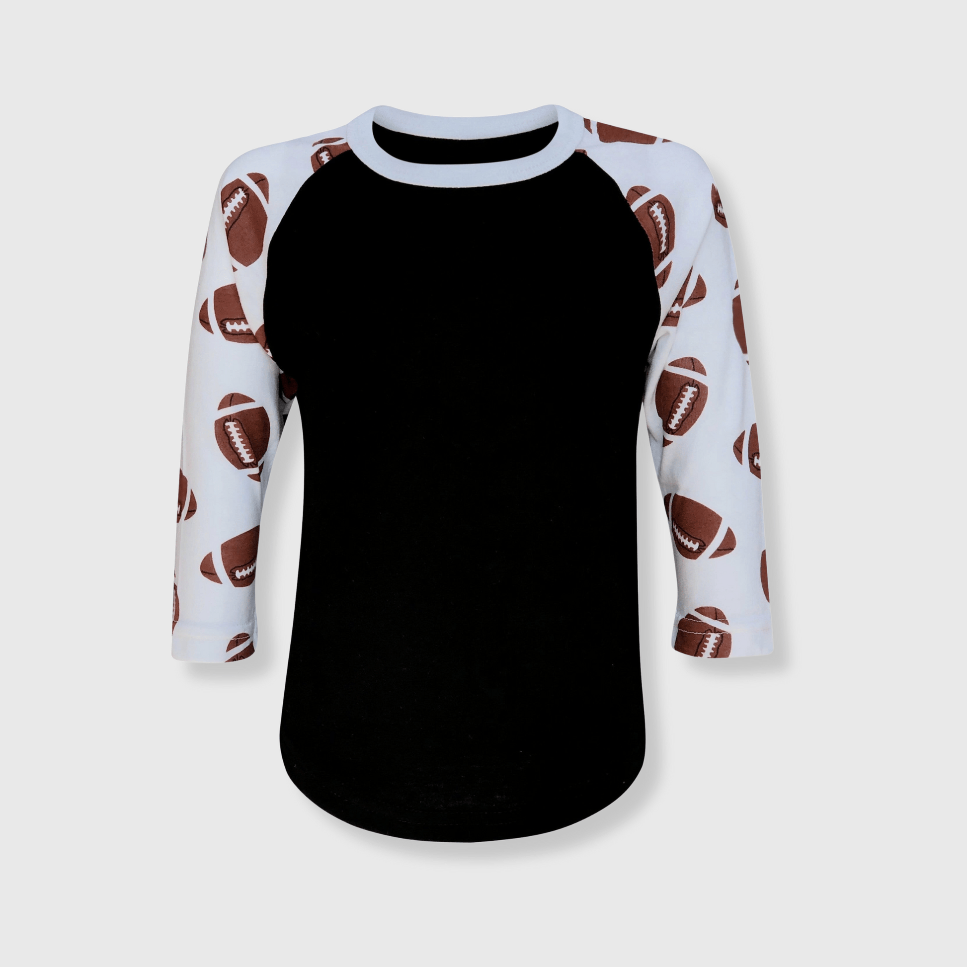 ILTEX Apparel Sports Raglan 2T / Black/White Football Print Raglan Kids