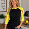 Softball Sleeve Raglan Adult - Black/Yellow