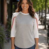 Baseball Sleeve Raglan - Gray/White