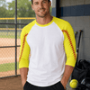 Softball Sleeve Raglan Adult - White/Yellow