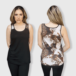 ILTEX Apparel Tank tops Cow Cheetah Black Polyester Tank Top