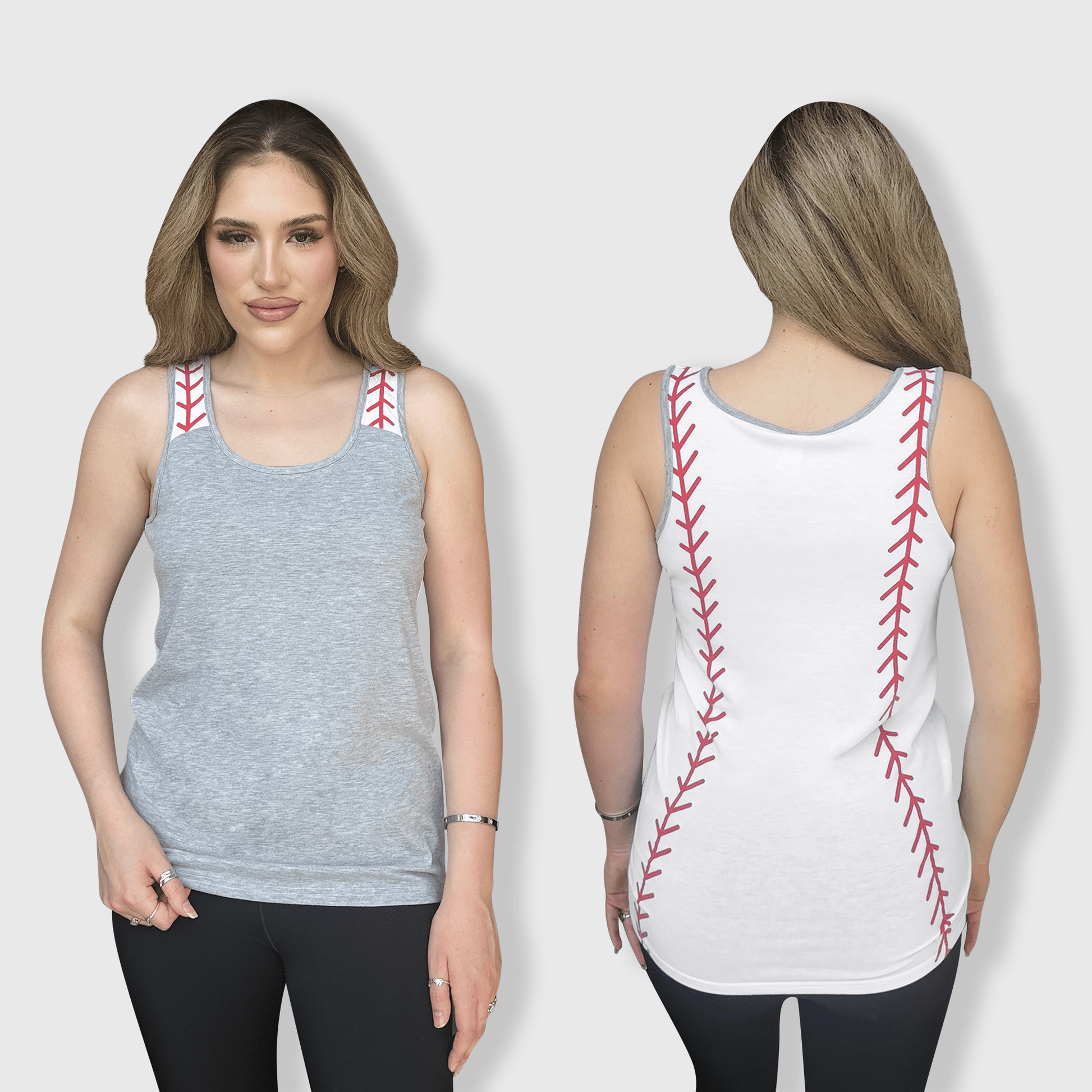 ILTEX Apparel Tank tops Gray/White / Small Baseball Tank Top