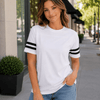 Adult 2 Stripe Jersey T-Shirt - White/Black