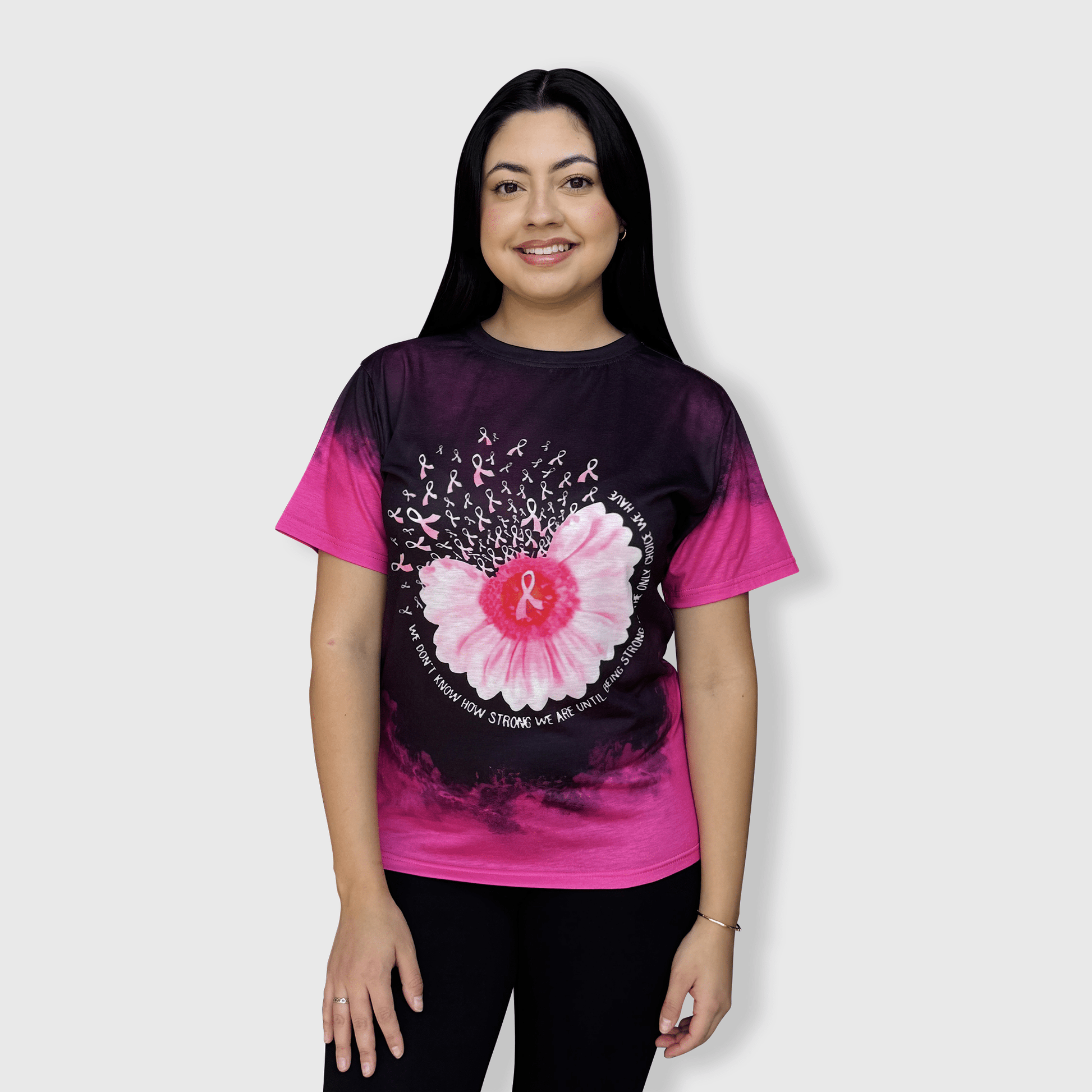 ILTEX Apparel Women's Clothing Breast Cancer Shaded Pink Bleached Top