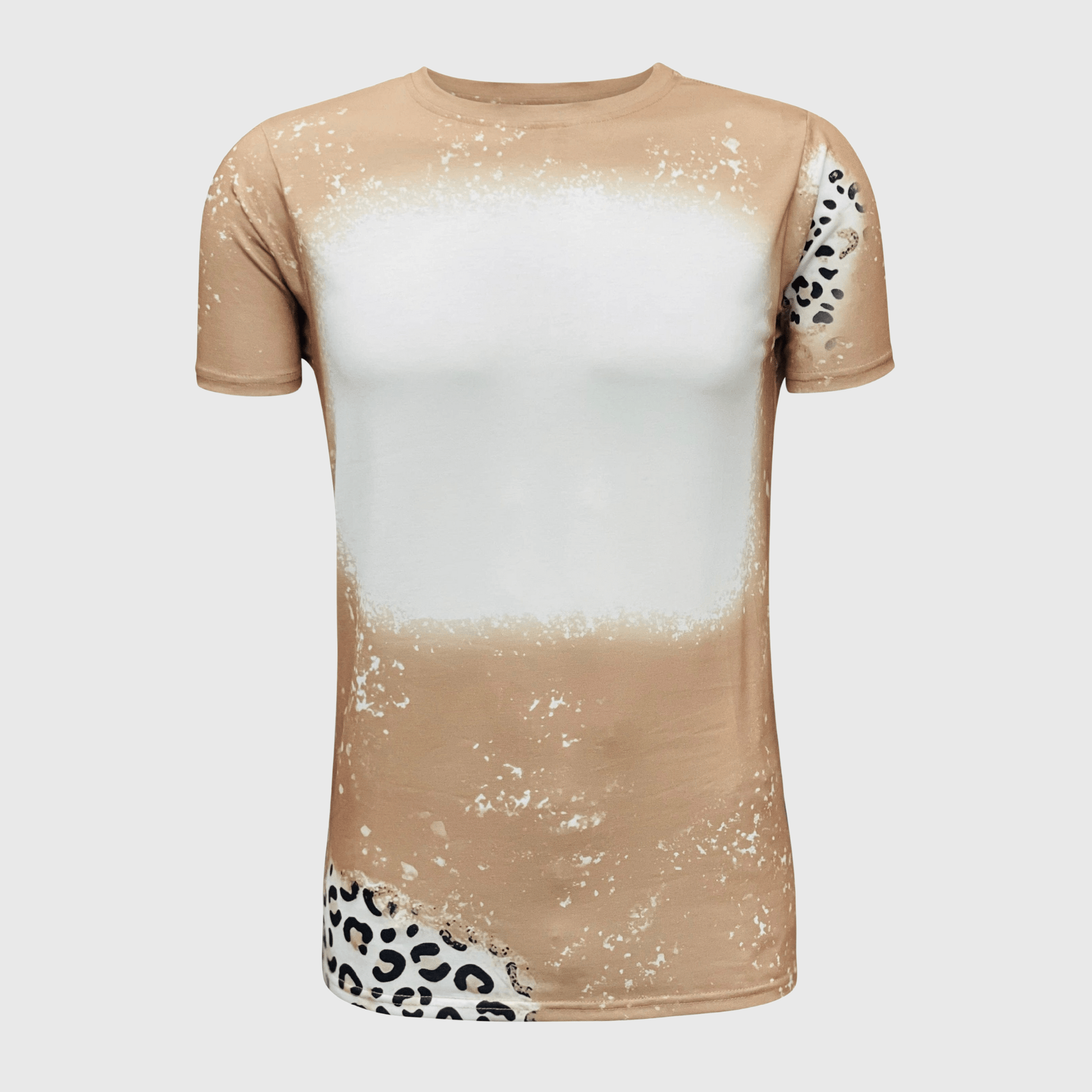 ILTEX Apparel Women's Clothing Cheetah Cream Blank Faux Bleached Top