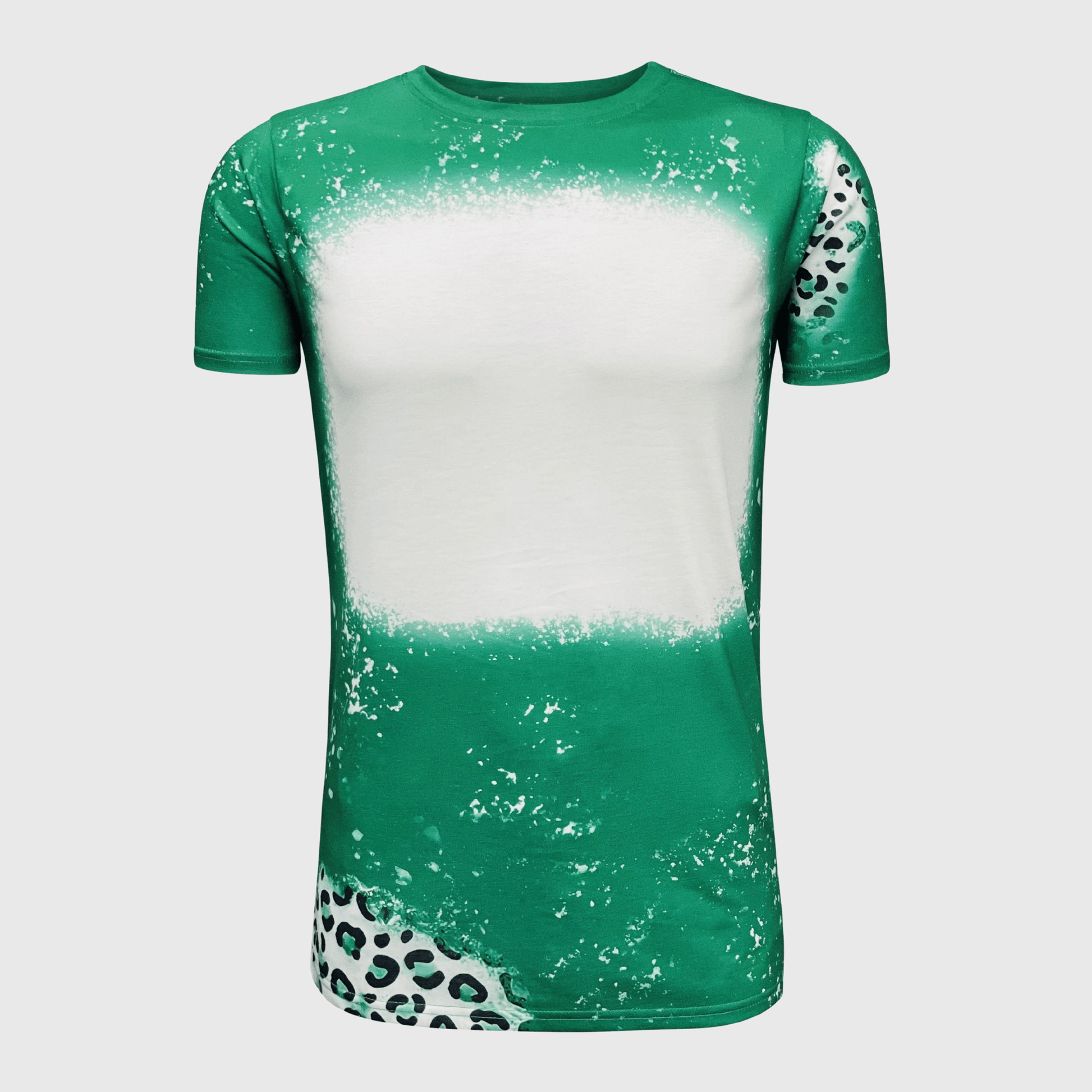 ILTEX Apparel Women's Clothing Cheetah Green Blank Faux Bleached Top