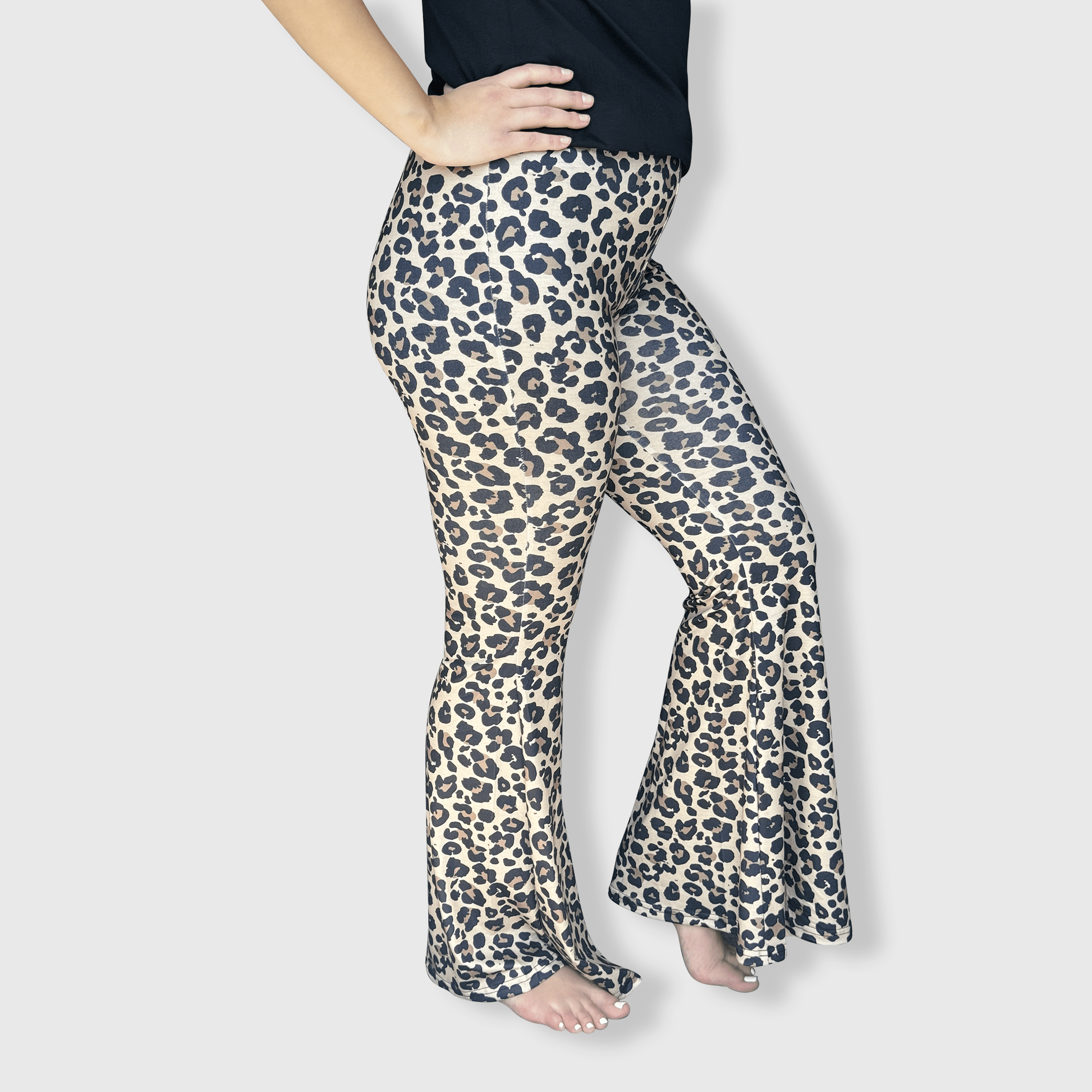ILTEX Apparel Women's Clothing Cheetah Leopard Bell Bottom Pants - Adult