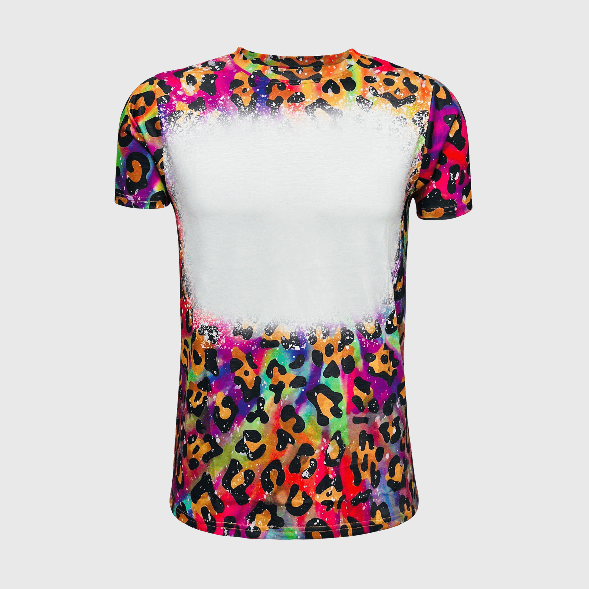ILTEX Apparel Women's Clothing Cheetah Multi Blank Faux Bleached Top