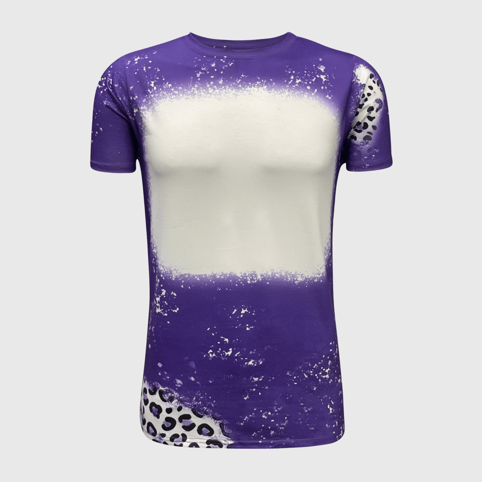ILTEX Apparel Women's Clothing Cheetah Purple Blank Faux Bleached Top