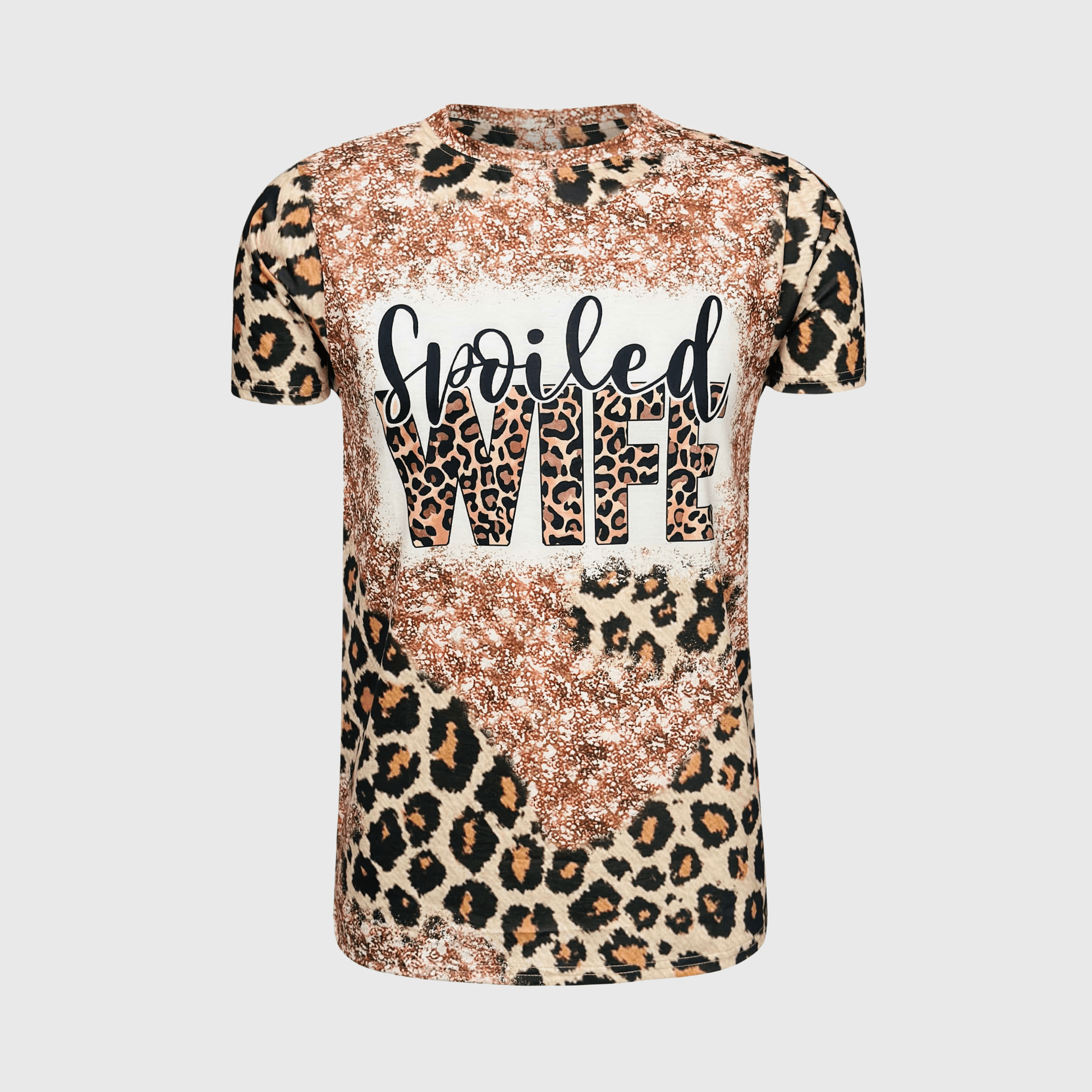 ILTEX Apparel Women's Clothing Cheetah 'Spoiled Wife' Faux Bleached Top