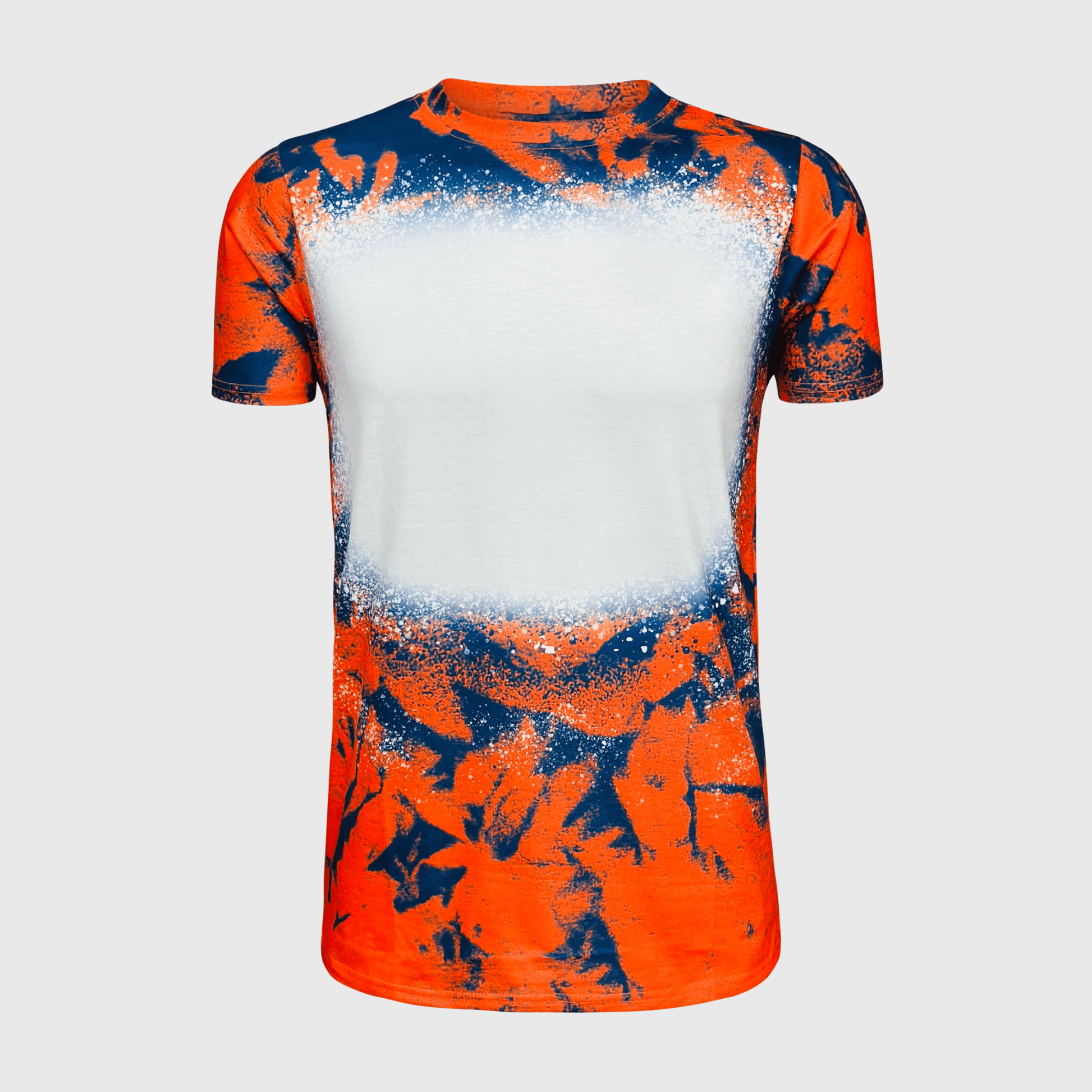 ILTEX Apparel Women's Clothing Cloud Orange Navy Blank Faux Bleached Top