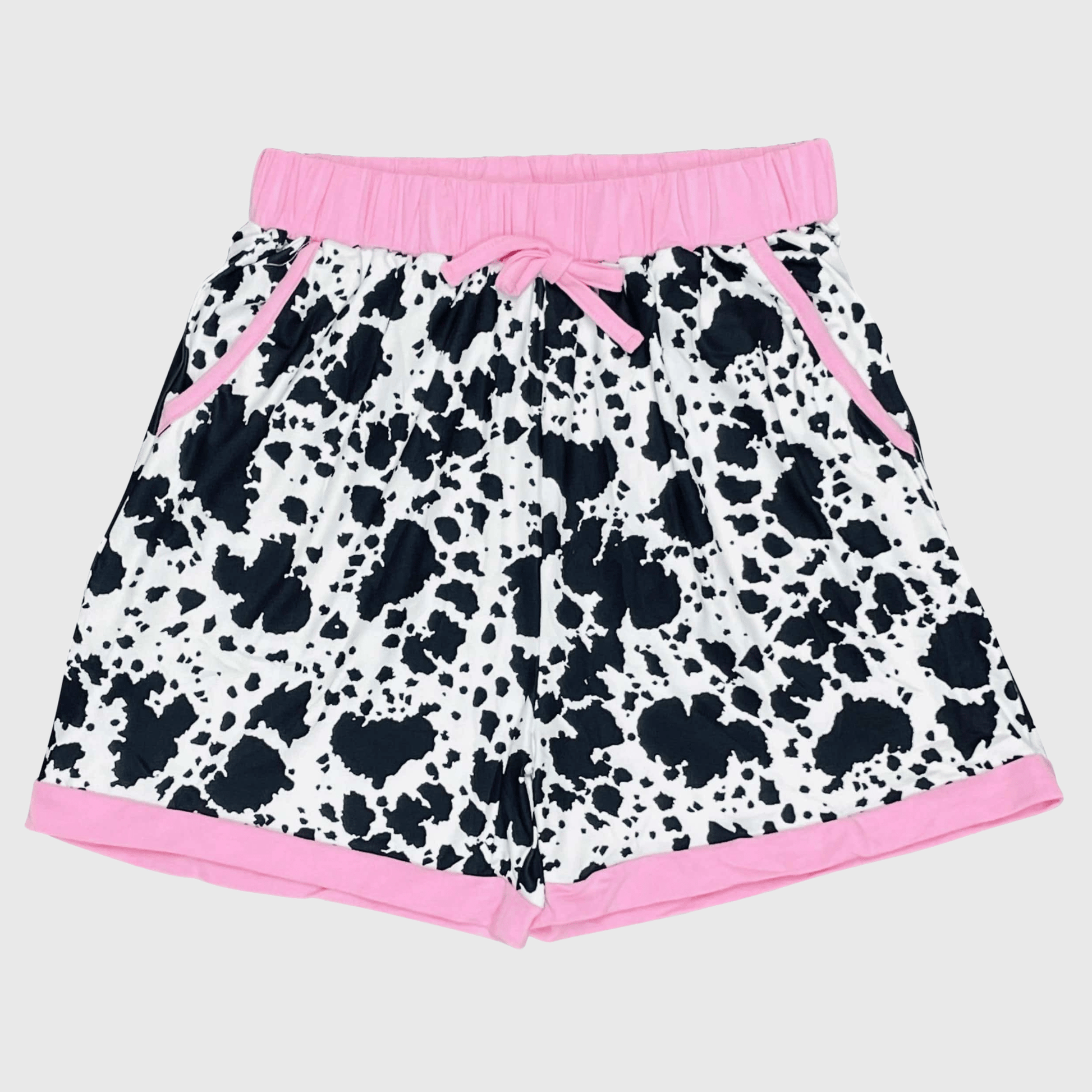 ILTEX Apparel Women's Clothing Cow Black Pink Women's Shorts