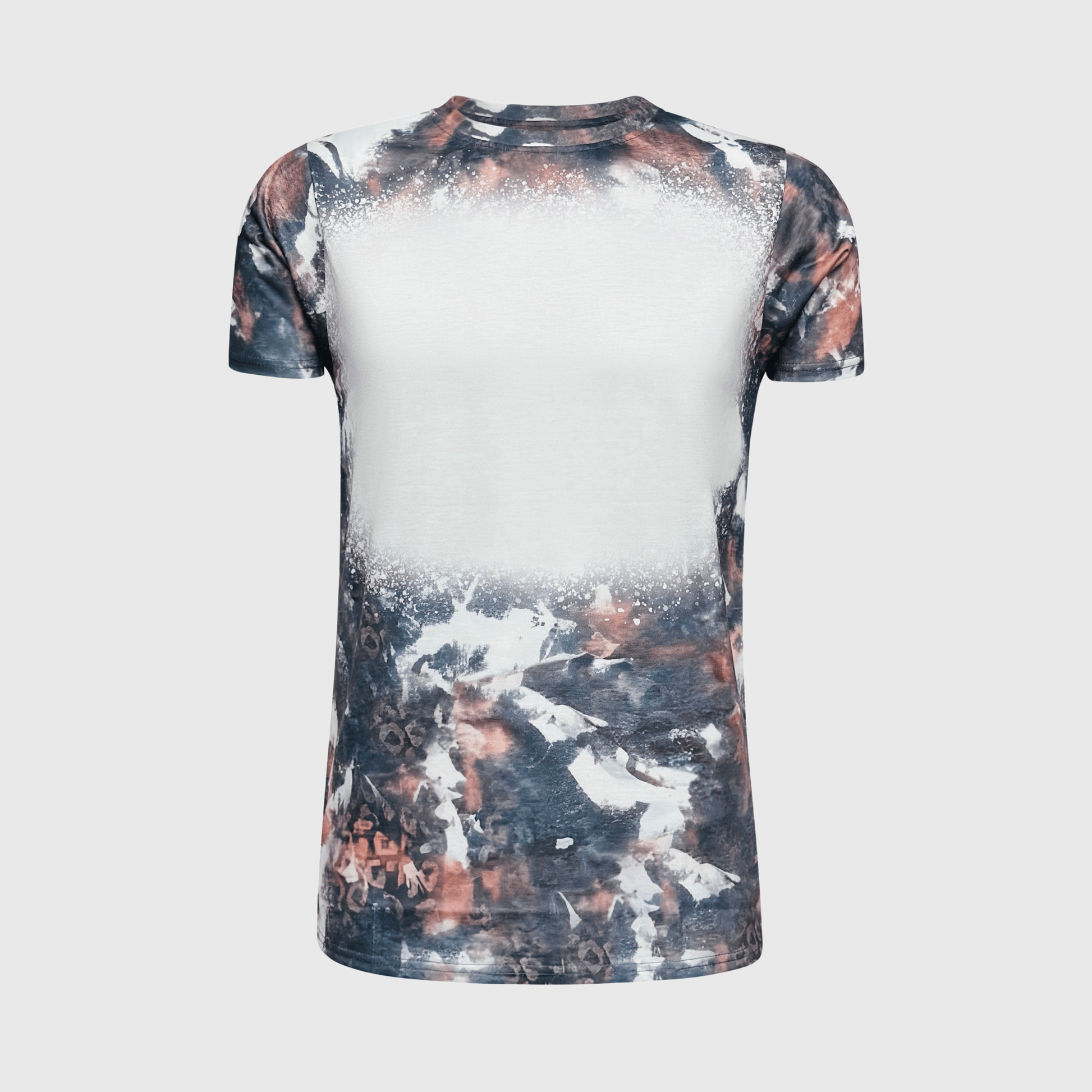 ILTEX Apparel Women's Clothing Faded Cheetah Black Brown Blank Faux Bleached Top