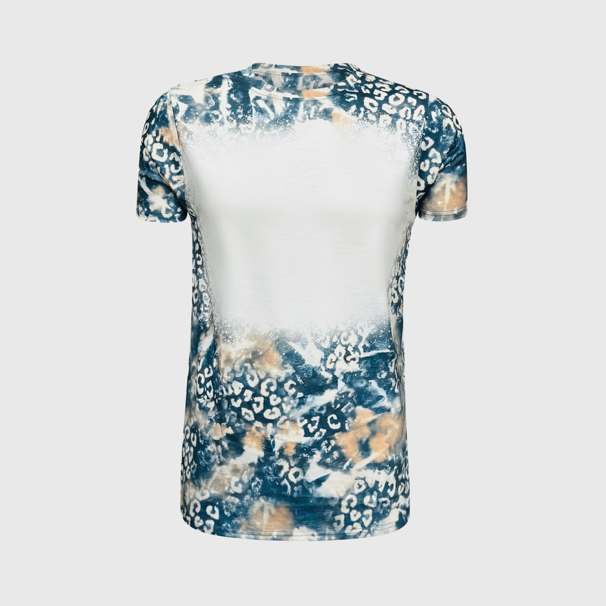 ILTEX Apparel Women's Clothing Faded Cheetah Black Gold Blank Faux Bleached Top