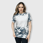 ILTEX Apparel Women's Clothing Faded Cheetah Black White Blank Faux Bleached Top