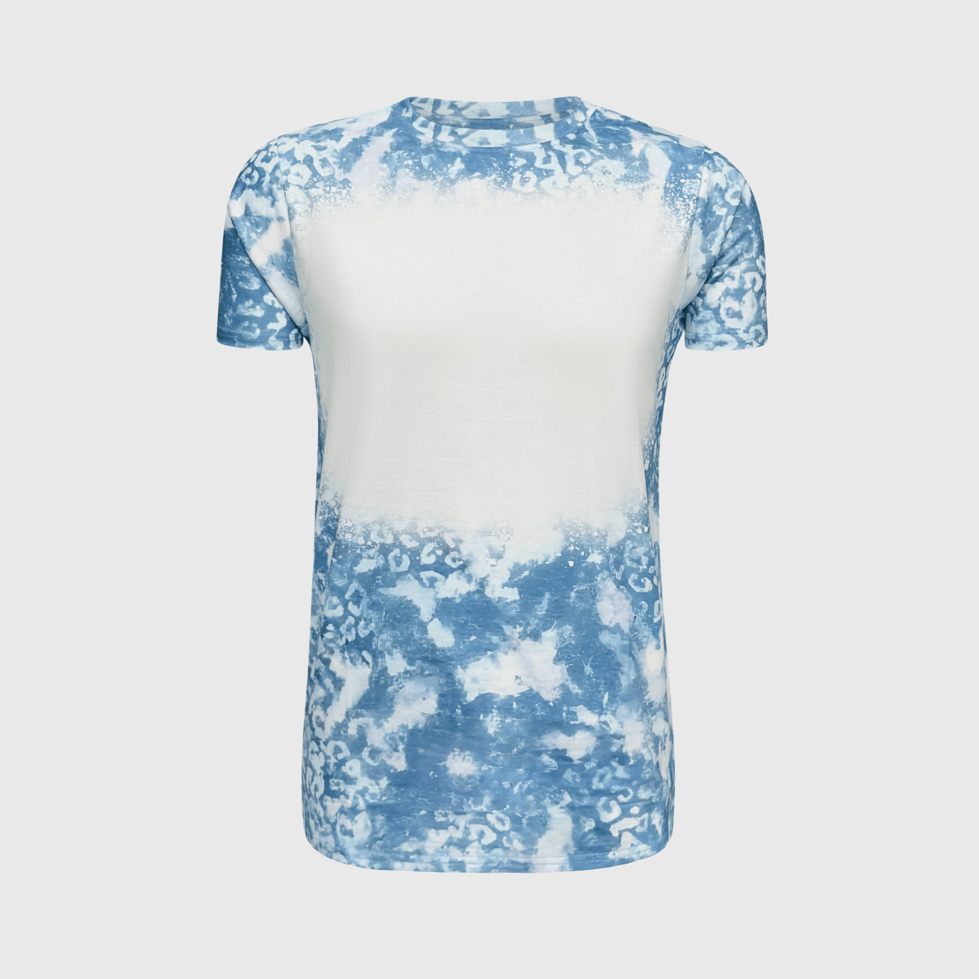 ILTEX Apparel Women's Clothing Faded Cheetah Navy Blank Faux Bleached Top