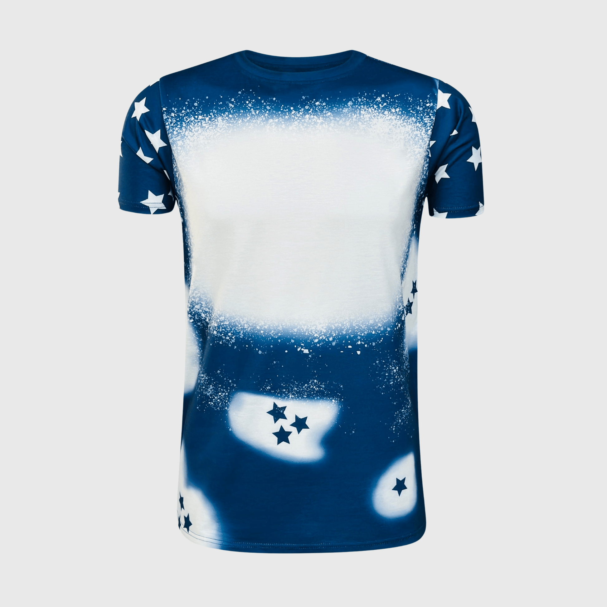 ILTEX Apparel Women's Clothing Fourth of July Stars Navy Blank Faux Bleached Top