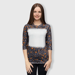 ILTEX Apparel Women's Clothing Halloween Black Raglan Blank Faux Bleached Top