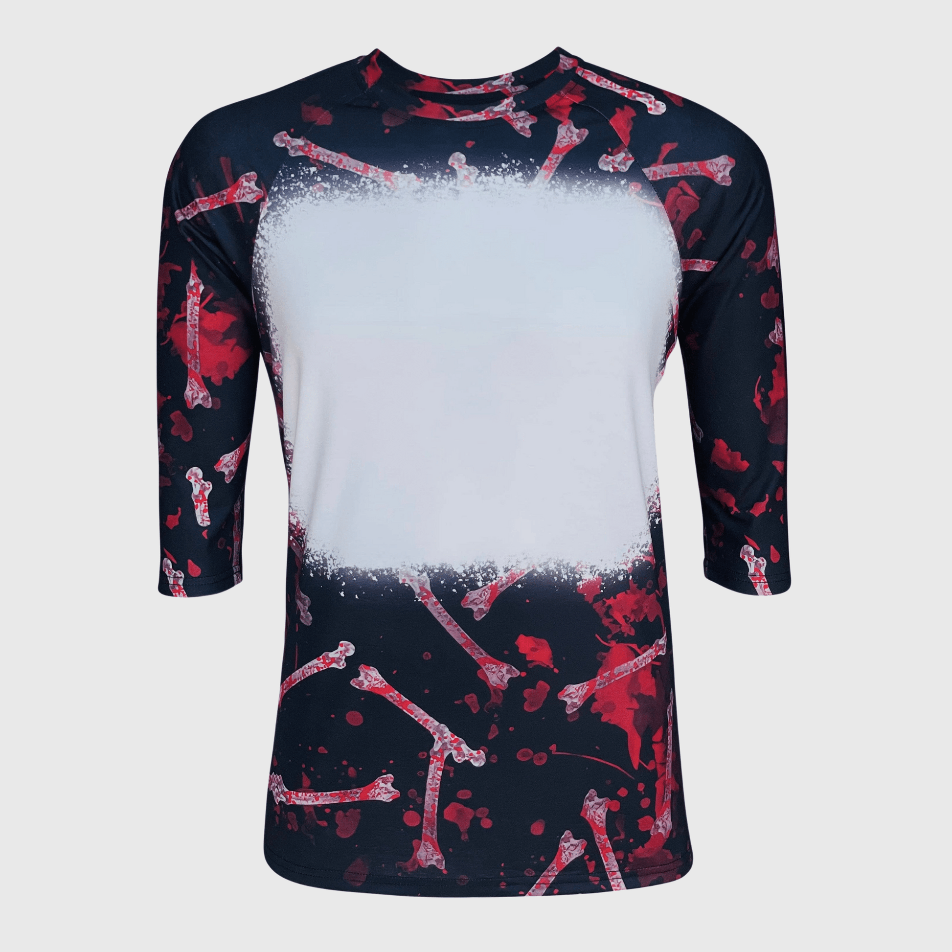 ILTEX Apparel Women's Clothing Halloween Raglan Blank Faux Bleached Top - HAW201