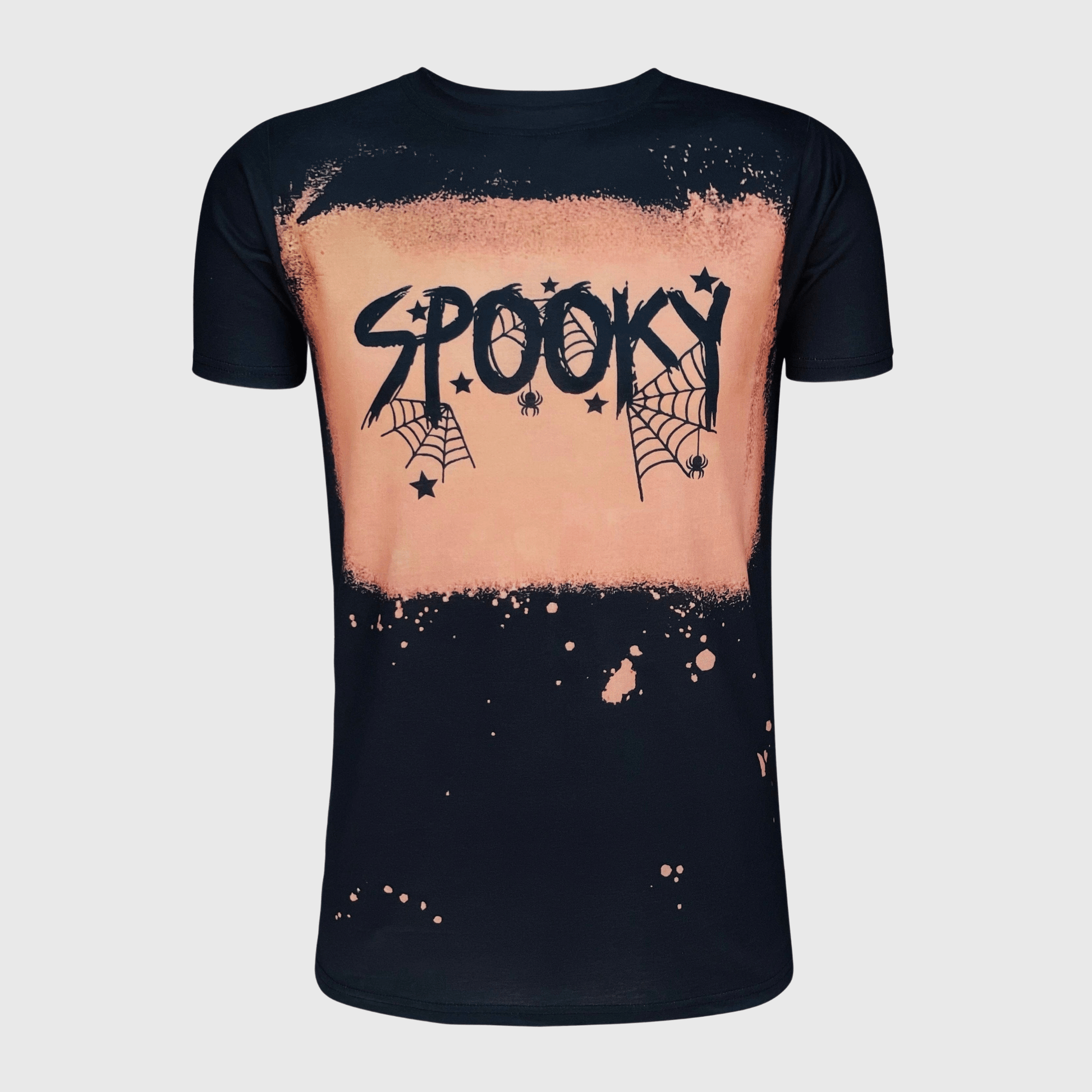 ILTEX Apparel Women's Clothing Halloween 'Spooky' Black Bleached Top